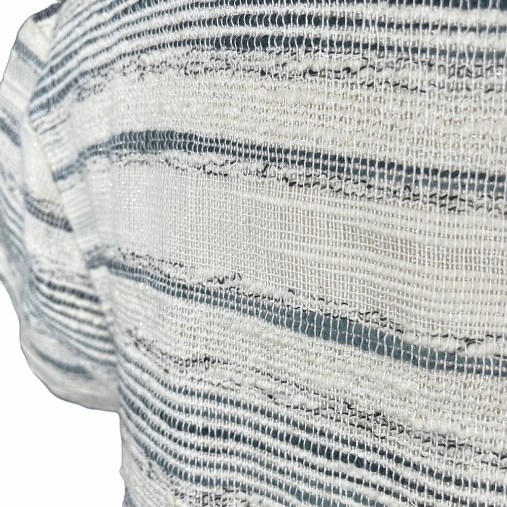 GAP White Gray Jacquard Embroidery Top Short Sleeve Women Small - Picture 6 of 8